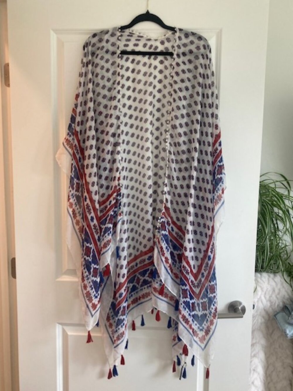 Boho Printed Tassel Kimono Cardigan One Size